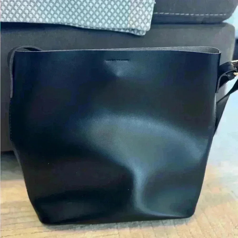 Unbranded black faux leather shoulder purse NWOT - Picture 7 of 8